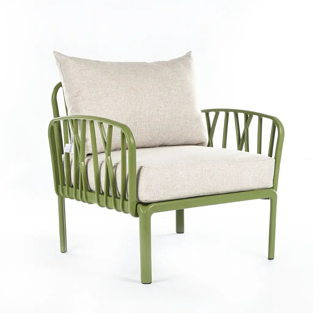 Beige Cushions, Lime green Furniture Traverse Chair โ Stylish & durable outdoor seating