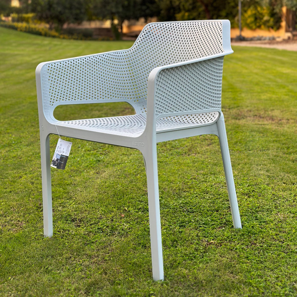 Grey Dot Chair for Outdoor Furniture – Modern plastic chair that complements outdoor furniture sets