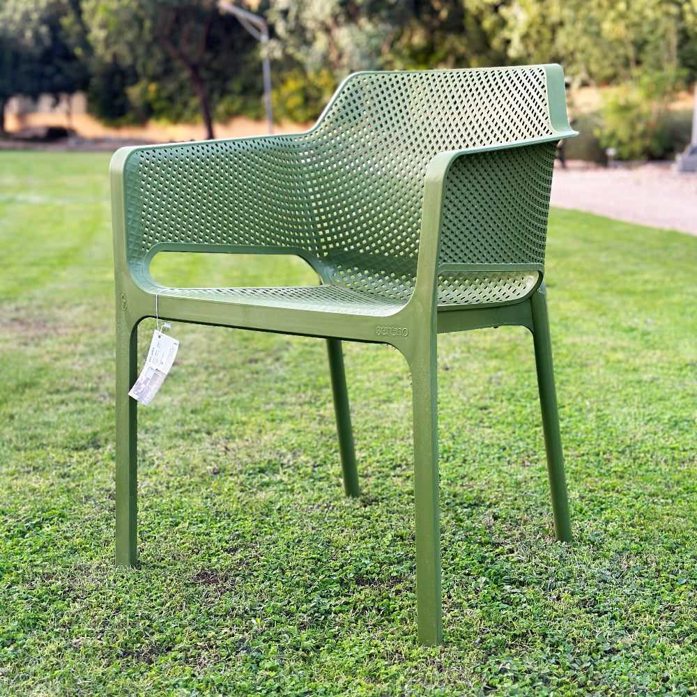 Olive Green Dot Chair for Outdoor Furniture – Modern plastic chair that complements outdoor furniture sets