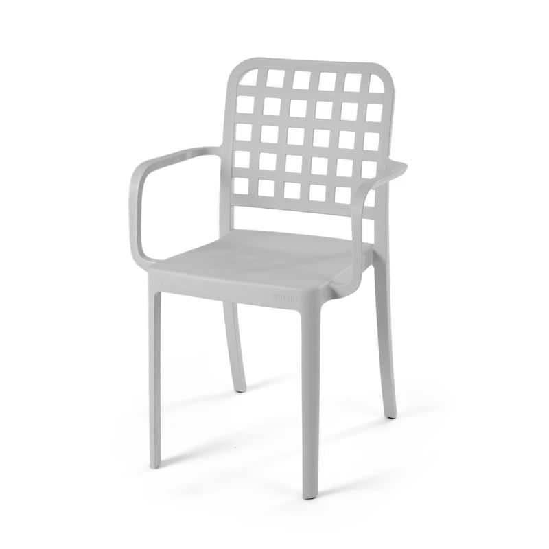 Grey Flexi-Square Armchair for Outdoor Furniture – Comfortable plastic chair designed for garden and patio seating
