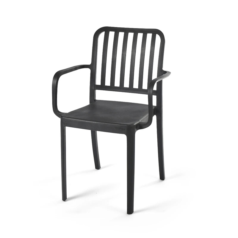 Black Flexi-V Armchair for Outdoor Furniture – Stylish and practical plastic chair with armrests for outdoor spaces