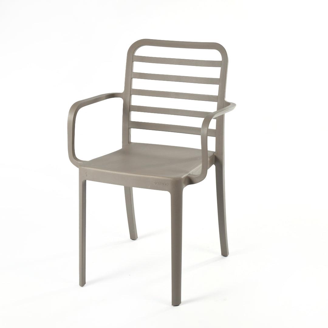 Dark Beige Flexi-H Armchair for Outdoor Furniture – Comfortable and practical plastic chair for patios and outdoor areas