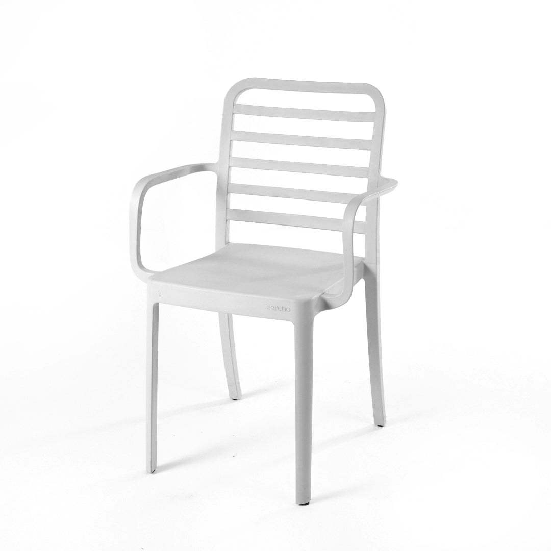 Grey Flexi-H Armchair for Outdoor Furniture – Comfortable and practical plastic chair for patios and outdoor areas