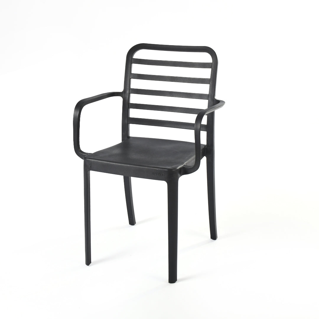 Black Flexi-H Armchair for Outdoor Furniture – Comfortable and practical plastic chair for patios and outdoor areas