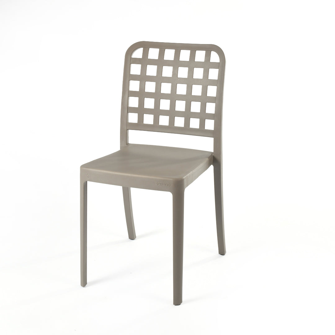 Dark Beige Flexi-Square Chair for Outdoor Furniture – Elegant plastic chair perfect for outdoor furniture sets