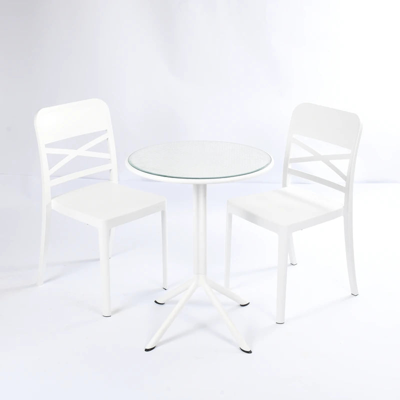 Flexi Chair Set 3 (2 Flexi- Chairs + Dot Round Table 60)