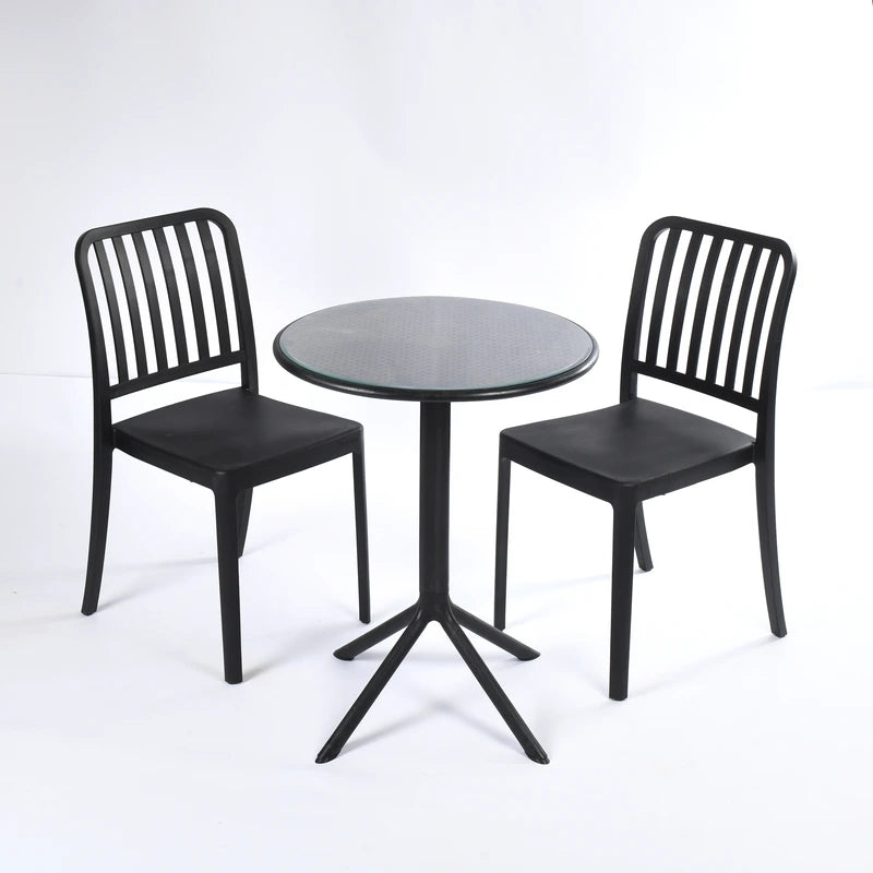 Flexi Chair Set 3 (2 Flexi- Chairs + Dot Round Table 60)