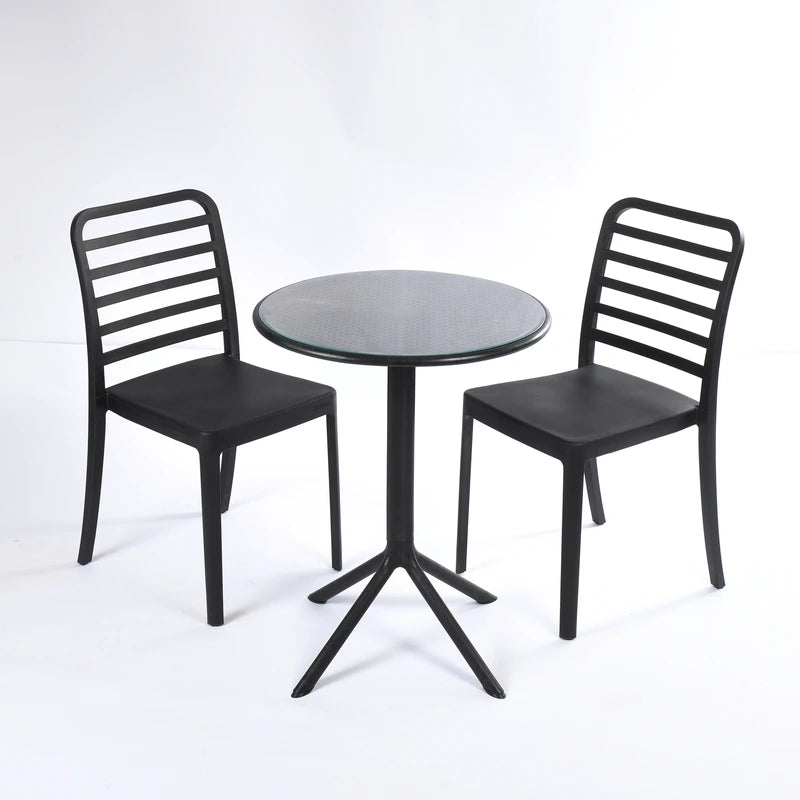 Flexi Chair Set 3 (2 Flexi- Chairs + Dot Round Table 60)