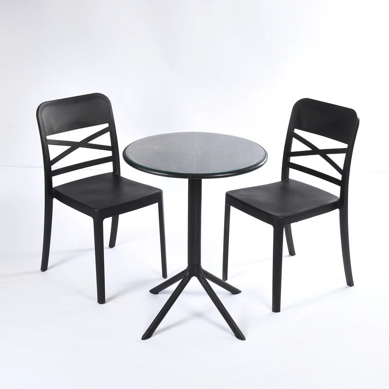 Flexi Chair Set 3 (2 Flexi- Chairs + Dot Round Table 60)