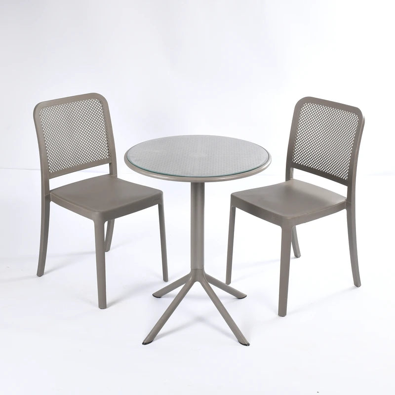 Flexi Chair Set 3 (2 Flexi- Chairs + Dot Round Table 60)