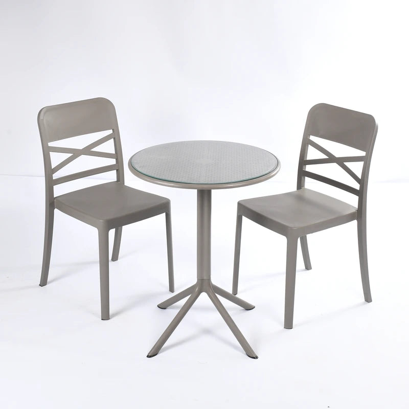 Flexi Chair Set 3 (2 Flexi- Chairs + Dot Round Table 60)