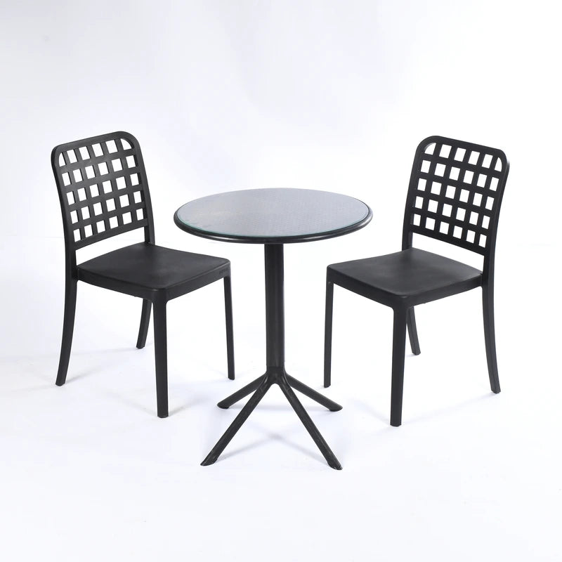 Flexi Chair Set 3 (2 Flexi- Chairs + Dot Round Table 60)