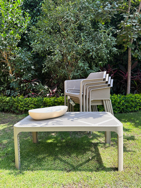 Dot Set 1 (4 Dot Chairs + 1 Dot Coffee Table) for Outdoor Furniture – Ideal outdoor set for relaxation with chairs and coffee table