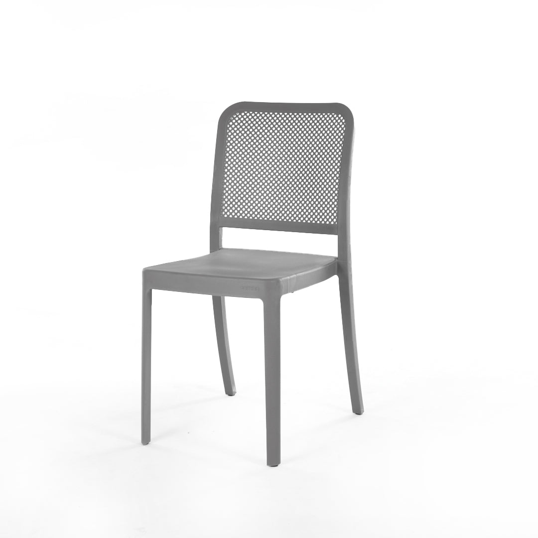 Dark beige Flexi-Dot Chair for Outdoor Furniture โ Elegant and functional plastic chair for garden seating