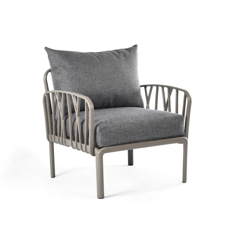 Dark grey cushions, Dark Beige Furniture Traverse Chair โ Stylish & durable outdoor seating