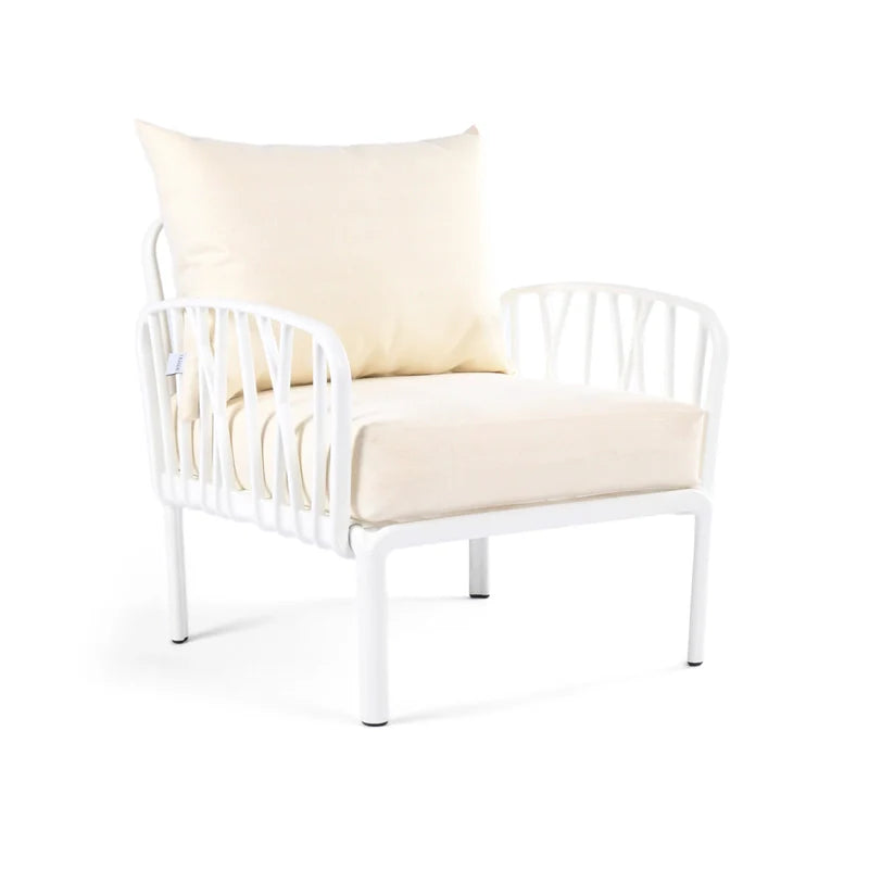off white cushions, white Furniture Traverse Chair โ Stylish & durable outdoor seating