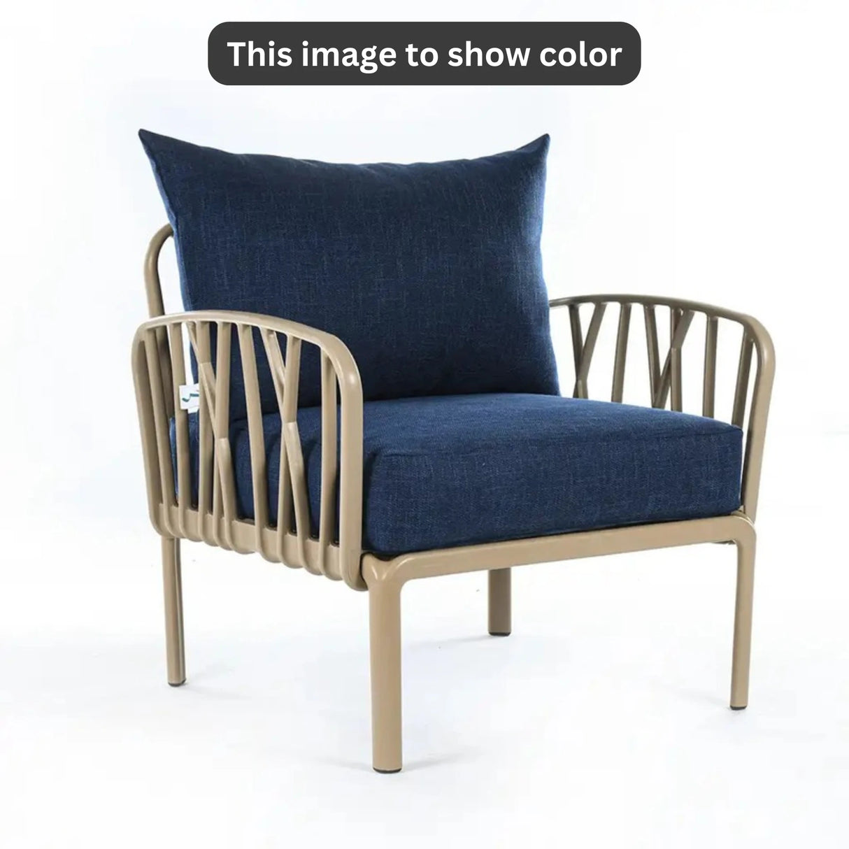 Blue Cushions, Beige Furniture Traverse Chair – Stylish & durable outdoor seating