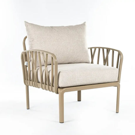 Beige cushions, Beige Furniture Traverse Chair – Stylish & durable outdoor seating