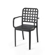 Black Flexi-Square Armchair for Outdoor Furniture – Comfortable plastic chair designed for garden and patio seating