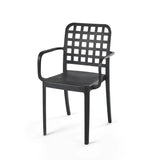 Black Flexi-Square Armchair for Outdoor Furniture – Comfortable plastic chair designed for garden and patio seating
