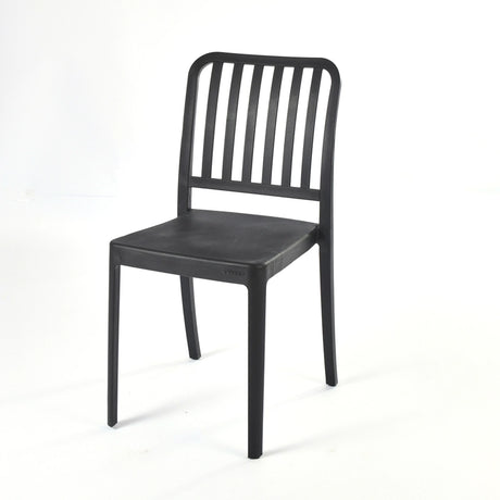 Black Flexi-V Chair for Outdoor Furniture – Comfortable plastic chair designed for patios and gardens