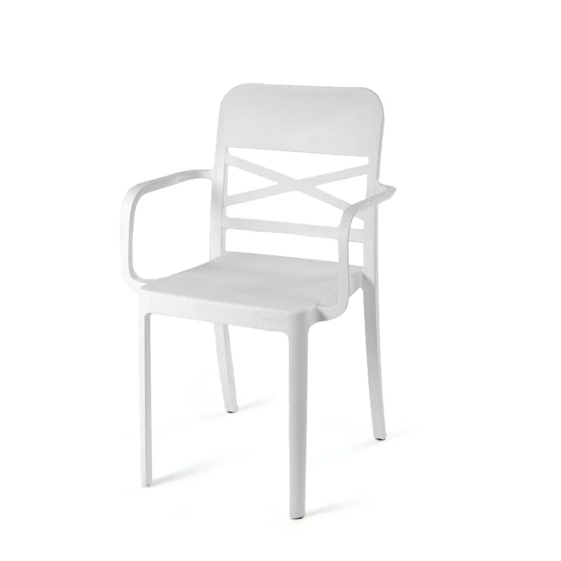 White Flexi-X Armchair for Outdoor Furniture – Practical and stylish plastic chair designed for outdoor seating