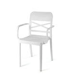 White Flexi-X Armchair for Outdoor Furniture – Practical and stylish plastic chair designed for outdoor seating