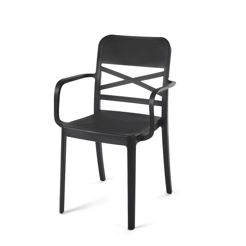 Black Flexi-X Armchair for Outdoor Furniture – Practical and stylish plastic chair designed for outdoor seating