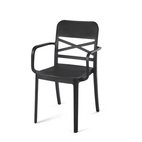 Black Flexi-X Armchair for Outdoor Furniture – Practical and stylish plastic chair designed for outdoor seating