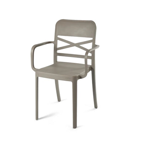 Beige Flexi-X Armchair for Outdoor Furniture – Practical and stylish plastic chair designed for outdoor seating