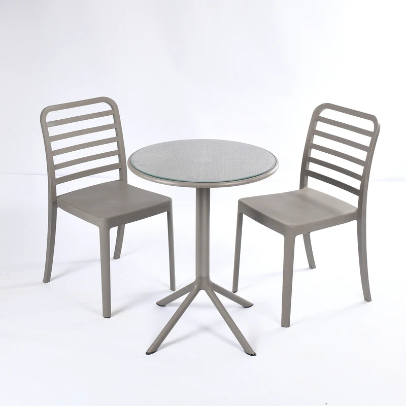 Flexi Chair Set 3 (2 Flexi- Chairs + Dot Round Table 60)