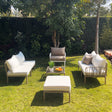 Traverse Two Seaters Sofa + 2 Seaters Sofa without Arm Rests + Chair + Pouf + Table for Outdoor Furniture – Stylish outdoor set with sofas, pouf, chair, and table for your garden or patio.