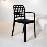 Black Flexi-Square Armchair for Outdoor Furniture – Comfortable plastic chair designed for garden and patio seating