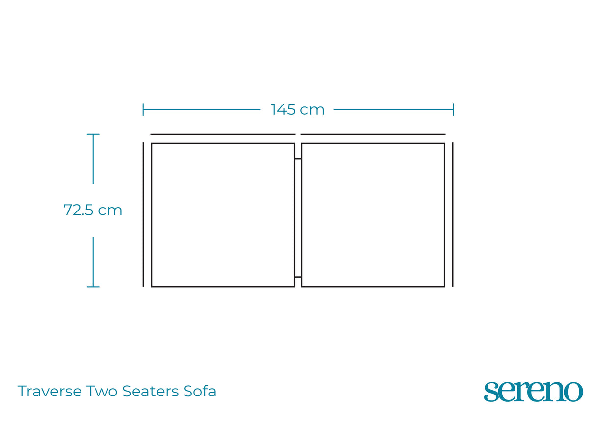 Traverse Two Seaters Sofa - Dimensions