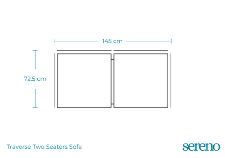 Traverse Two Seaters Sofa - Dimensions