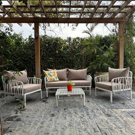 Traverse Set (Two Seaters Sofa + Two Arm Chairs + Table) for Outdoor Furniture – Comfortable and stylish outdoor set including sofa, armchairs, and a table