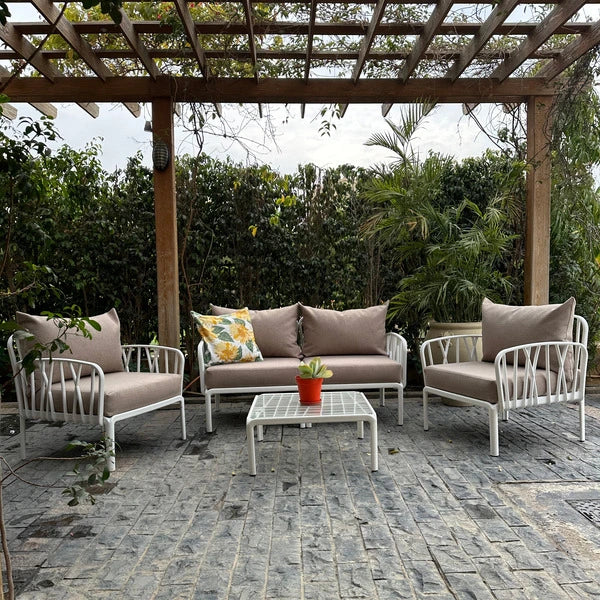 Traverse Set (Two Seaters Sofa + Two Arm Chairs + Table) for Outdoor Furniture – Comfortable and stylish outdoor set including sofa, armchairs, and a table