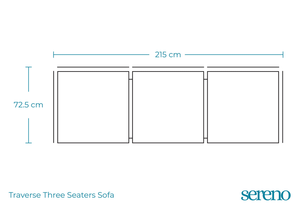 Traverse Three Seaters Sofa - Dimensions