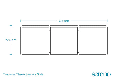 Traverse Three Seaters Sofa - Dimensions
