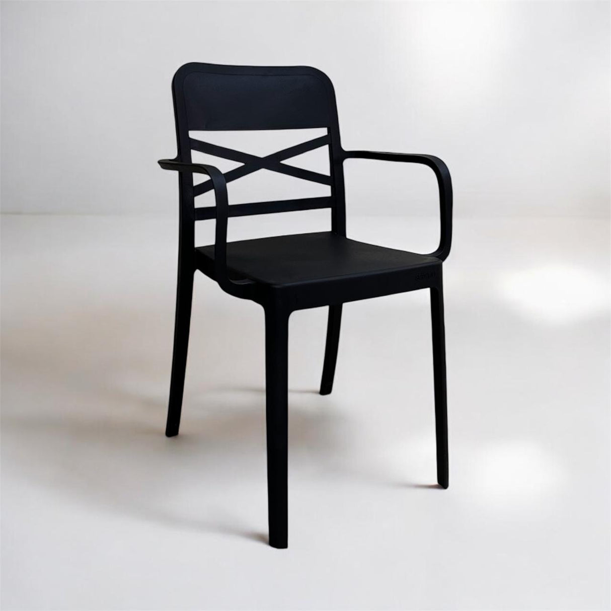 Black Flexi-X Armchair for Outdoor Furniture – Practical and stylish plastic chair designed for outdoor seating