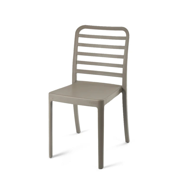 Dark beige Flexi-H Chair for Outdoor Furniture – Practical and elegant plastic chair for garden seating