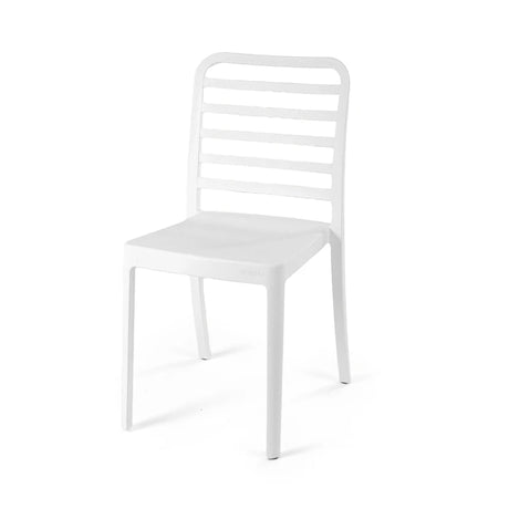 White Flexi-H Chair for Outdoor Furniture – Practical and elegant plastic chair for garden seating