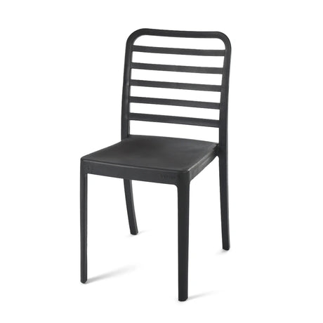Black Flexi-H Chair for Outdoor Furniture – Practical and elegant plastic chair for garden seating