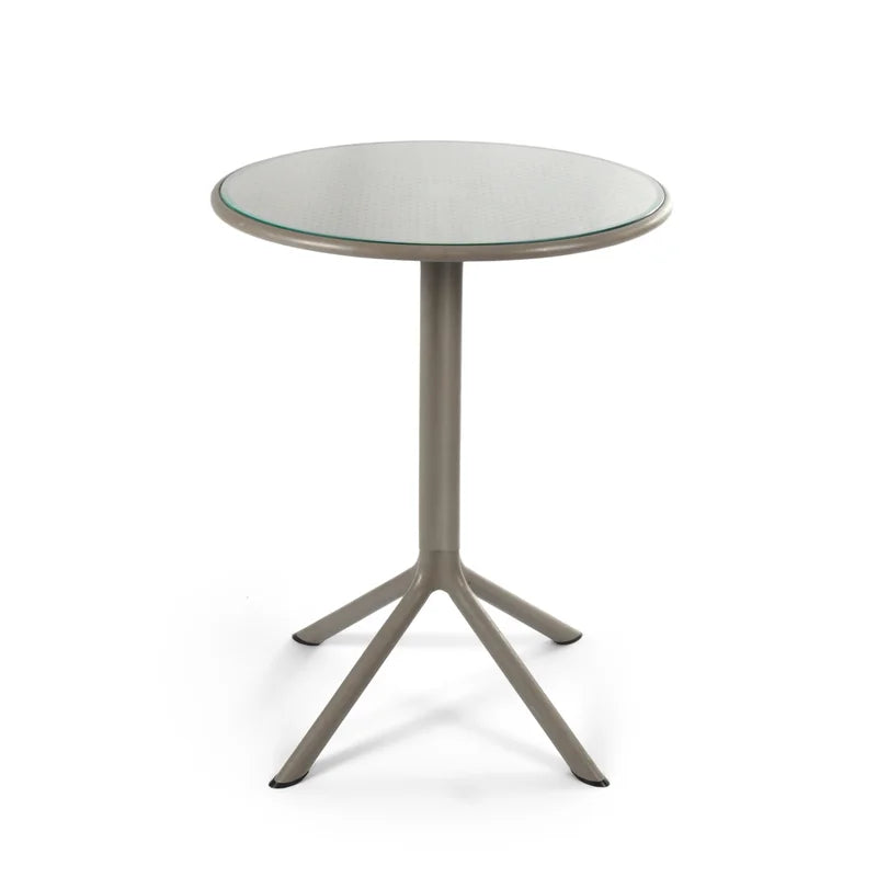 Dot Round Table 60 with Glass – Round dining table with glass top for outdoor use.
