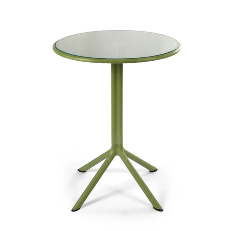Dot Round Table 60 with Glass – Round dining table with glass top for outdoor use.