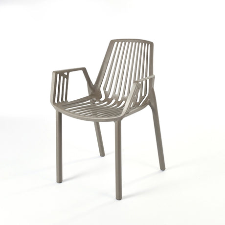 Dark Beige Line Chair for Outdoor Furniture – Comfortable plastic chair designed for patios and gardens