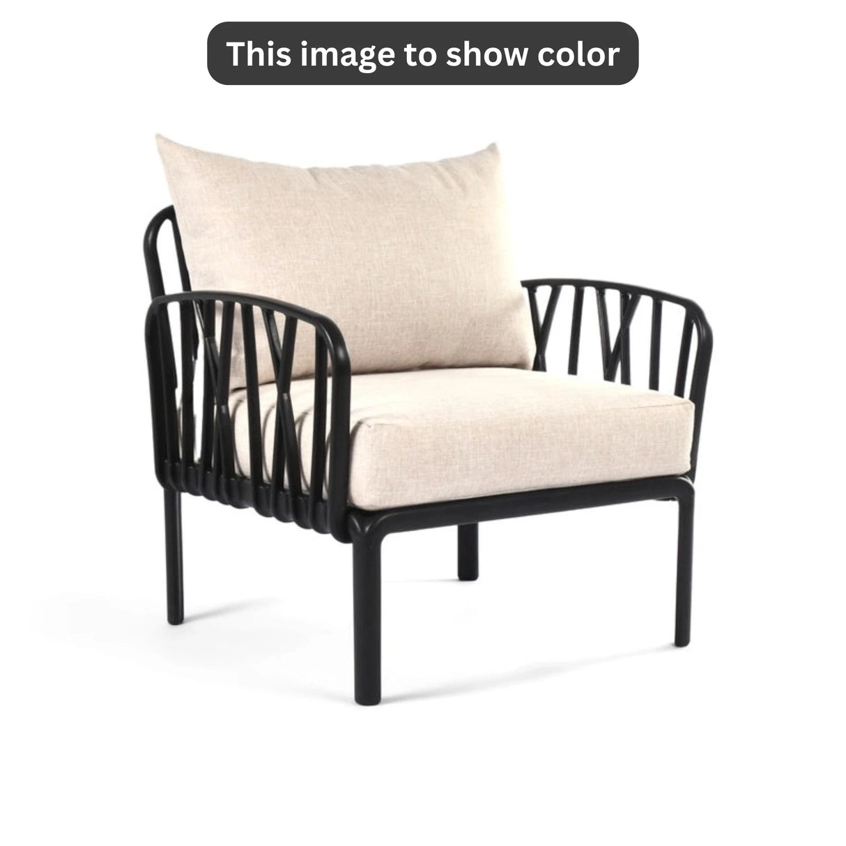 Beige Cushions, Black Furniture Traverse Chair – Stylish & durable outdoor seating