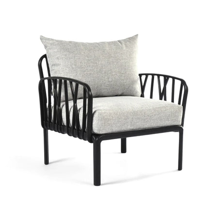grey cushions, Black Furniture Traverse Chair – Stylish & durable outdoor seating