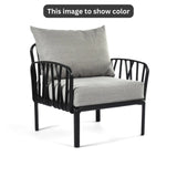 Dark Beige Cushions, Black Furniture Traverse Chair – Stylish & durable outdoor seating