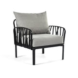 light grey cushions, Black Furniture Traverse Chair – Stylish & durable outdoor seating